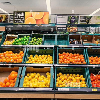 cajas en Verduras y Frutas